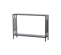 HOMCOM Table Console Table d'appoint Design Industriel dim. 106L x 23l x 76H cm étagère Acier Noir Panneaux Particules Bois Gris