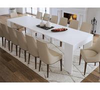 Console table extensible 12 couverts - 6 rallonges - Blanc - ONEGA