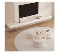 Console TV flottante pour maison/bureau, meuble TV mural de 198/240 cm, étagères flottantes modernes avec tiroirs + armoire de rangement, sous la console média, centre de rangement