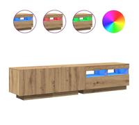 Console TV VENT-FLASH - Banc TV Meuble TV - avec lumières LED chêne artisanal bois d'ingénierie - Meuble de Salon(81773)ZLH