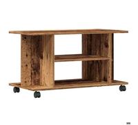 Console TV VENT-FLASH - Banc TV Meuble TV - avec roulettes vieux bois 80x40x45 cm bois ingénierie - Meuble de Salon(71012)ZLH