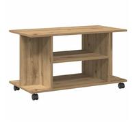 Console TV VENT-FLASH - Banc TV Meuble TV - roulettes chêne artisanal 80x40x45 cm bois ingénierie - Meuble de Salon(91698)ZLH
