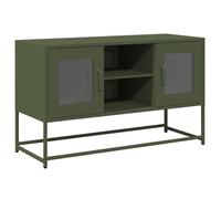 Console TV VENT-FLASH - Banc TV Meuble TV - vert olive 100,5x39x60,5 cm acier - Meuble de Salon(99796)ZLH