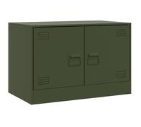 Console TV VENT-FLASH - Banc TV Meuble TV - vert olive 67x39x44 cm acier - Meuble de Salon（80234）ZLH