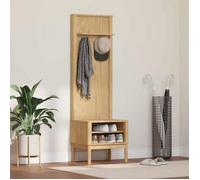 Console - VIDAXL - FLORO - Bois de pin massif - Cire marron - Crochets intégrés