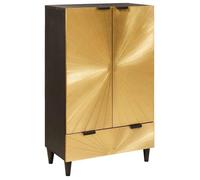 vidaXL Console Meuble d'appoint avec tiroir Noir et or 60 x 33,5 x 100 cm