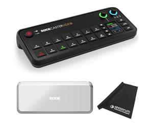 Console vidéo Rode Rodecaster pour production vidéo avec couvercle Rodecover et chiffon Keepdrum