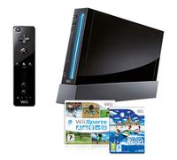 Console Wii noire + Wii Sports et Wii Sports Resort Edition Limitée
