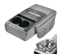 Consoles Centrales pour Véhicules Automobiles - Rehausseur d'Accoudoir avec Rangement - Coussin en Cuir Imperméable pour Console Centrale De Camion avec Porte-Gobelet Et Emplacement pour Téléphone