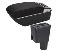 Consoles Main Repose-Bras Voiture Pour Corsa 2020 Accoudoir Boîte Rehausser Double Couche Centrale Stockage Contenu Cendrier Accessoires Accoudoir Central Console(D Red Line 7usb)
