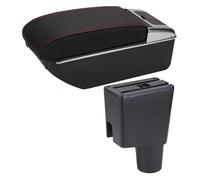 Consoles Main Repose-Bras Voiture Pour Corsa 2020 Accoudoir Boîte Rehausser Double Couche Centrale Stockage Contenu Cendrier Accessoires Accoudoir Central Console(C Red line 7USB)