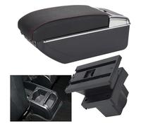 Consoles Main Repose-Bras Voiture Pour Octavia Pour Yeti Mk2 A5 Organisateur De Console Centrale Boîte Rangement D'accoudoirs Accoudoirs Accessoires D'intérieur(A-black Red 7usb)