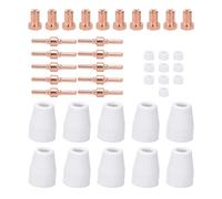 Consommables de découpe Plasma, 40 pièces, tasse de bouclier, électrodes, pointes d'anneau, accessoires de découpe Plasma durables