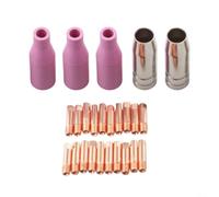 Consommables de torche complets pour machines à souder Mig Mb15 Ak15 14ak Plus pour Hitbox Mig200 Mig250 Mt2000 Hbm1200 avec embouts de contact de 0,8 mm 1,0 mm Buses à gaz Pièces en faïence faciles à