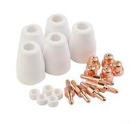 Consommables pour cutter plasma PT-31 CT312 CUT40/50 Torche : 5 électrodes, 5 coupelles de bouclier, 5 anneaux, 5 pointes au total 20 pièces