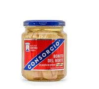 Consorcio Bonito del Norte à l'Huile Haute Oléique, 228g Poids Égoutté, Thon Blanc Premium Pêché en Atlantique Nord