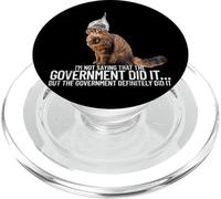 Conspiracy Cat Government Conspiracy Theory Chapeau en Aluminium PopSockets PopGrip pour MagSafe