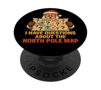 Conspiration de la Carte du pôle Nord Père Noël PopSockets PopGrip Adhésif