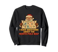 Conspiration de la Carte du pôle Nord Père Noël Sweatshirt