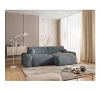 Bestmobilier - Constance - Canapé d'angle réversible 4 Places Convertible avec Coffre en Tissu, Gris