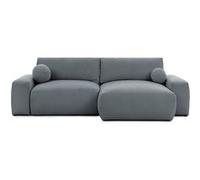 Bestmobilier - Constance - Canapé d'angle réversible 4 Places Convertible avec Coffre en Tissu, Gris