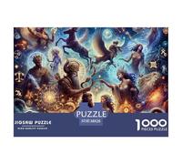 Constellation 1000 pièces pour Adultes Puzzles pour Adultes 1000 pièces Puzzle Jeux éducatifs Les Douze Signes du Zodiaque Belle Vue sur la fenêtre- Décoration Puzzle Défiant Puzzles 38x26