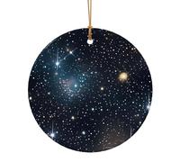 Constellation Amas d'étoiles Galaxies Imprimer Première décoration de Noël en céramique Cadeaux Mini Décoration extérieure Ornements à suspendre