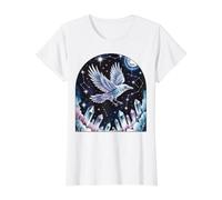 Constellation de Cristal Corbeau céleste T-Shirt Graphique avec Valeur, Femme, Blanc, XS