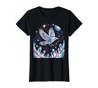 Constellation de Cristal Corbeau céleste T-Shirt Graphique avec Valeur, Femme, Noir, L