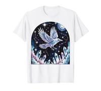 Constellation de Cristal Corbeau céleste T-Shirt Graphique avec Valeur, Homme, Blanc, M