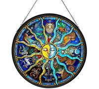 Constellation en vitrail à suspendre - Attrape-soleil en forme de lune pour fenêtre - Décoration murale d'intérieur pour maman, grand-mère, cadeau de Noël, Thanksgiving, pour la maison, le jardin, le