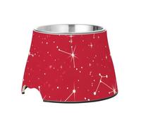 Constellation French Art - Gamelle antidérapante en acier inoxydable pour la Saint-Valentin - Pour chiens de taille moyenne