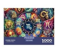 Constellation Puzzles pour Adultes 1000 Puzzles pour Adultes Les Douze Signes du Zodiaque Puzzles stimulants Jeu de Puzzle pour Toute la Famille, Cadeaux pour Les Hommes Coloré 52x38cm/