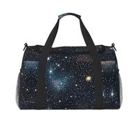 Constellation Star Clusters Galaxies Sac de voyage avec fermetures éclair et poignées, grand sac marin pliable pour les vacances en famille, Noir, One size