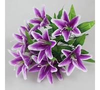 Constprog 10 fleurs artificielles en soie : décoration exquise pour la maison, mariage, fête et jardin (violet)