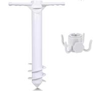Constprog Support d'ancrage coupe-vent pour parasol de plage et prise au sol - Ancre en plastique robuste résistant au vent avec 1 crochet, facile à utiliser pour la plage, la terrasse, la piscine