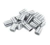 Constrabo® | 50x Manchons à sertir en aluminium avec double embouts 2.0 mm | Ferrules en aluminium, clip à sertir, manchons de presse, manchons à sertir, connecteurs pour câbles métalliques