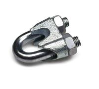 Constrabo | Lot de 10 serre-câbles DIN 741 | Taille 5 mm | Serre-câble en acier galvanisé | Serre-câble en forme d'étrier pour câble en acier, corde, fil, câble métallique | Serre-câbles à étrier