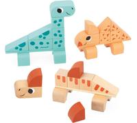 Construction Cubikosaurus Dinosaure-3 Dinos À Construire-Jeu D'Éveil À Empiler-Jouet En Bois Fsc-Dès 24 Mois,J05833,Multicolore