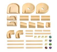 Construction de course de billes - Blocs de labyrinthe en bois, jouets d'apprentissage STEM | Amélioration du système de développement des compétences motrices créatives pour les garçons et les filles