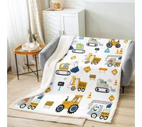 Construction Enfants Laine Couverture 75X100Cm Cerf Giraffe pour Canapé Lit DéCor Tracteurs Peluche Couverture Excavatrice Sherpa D Coré