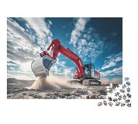 Construction Excavator Puzzle pour Adultes 1000Pc Recyclable Work Site Jigsaw Puzzles Interesting Family Game Props Fun Present for Holiday Blessings Gift 52x38cm/1000pcs