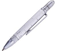 Construction Liliput - Pip25/Si - Stylo À Bille Multitâche (Petit) - Tool Pen - Règle Centimètre/Pouce - Tournevis Cruciforme - Stylet (Argenté) -.[G1189]
