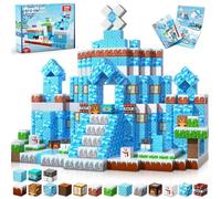 Construction Magnetique Enfant - 100 Pièces Cube Magnétique Construire Un Monde de Neige - Montessori Jouets à Partir de 4 Ans