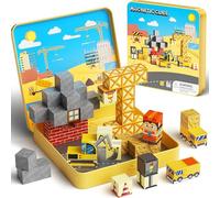 Construction Magnétique Enfant 3-8 Ans, 49 Blocs Magnétiques d'ingénieur Empilables Jouets de Voyage avec Boîte de Rangement, Jeu Cubes Construction Magnétiques Cadeau pour Garçons Filles de 3+ Ans