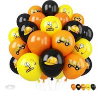 Construction Site Balloons 12 Inch Yellow Orange Black Latex Balloons For Kids Birthday Party Baby Shower Dump Truck 30 Pack
