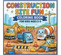 Construction Site Fun Coloring Book for Kids Ages 2-5: Easy and Cute Trucks, Diggers and Bulldozers with Simple Bold Pages for Toddlers and Preschool Boys
