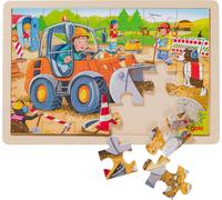 Goki Puzzle en bois Chantier de construction 24 pièces Beige