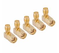 Construction Stable en Alliage de Cuivre 10 Pièces Adaptateur SMA Mâle vers Femelle à Angle Droit 90 Degrés pour Connexion RF, Large Bande Passante, pour Systèmes de Communication Numérique