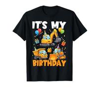 Construction Vehicles Kids Trucks and Diggers Birthday T-Shirt
